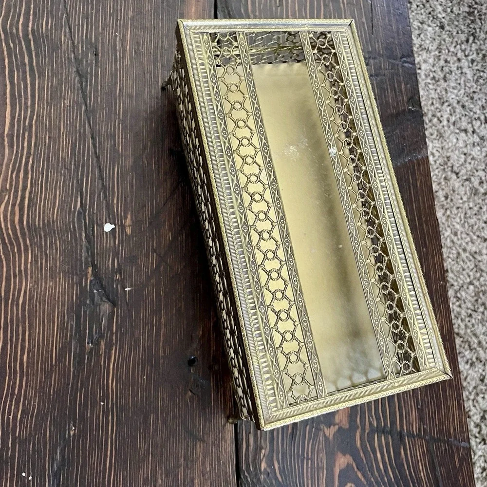 Vintage MCM Hollywood Regency Style Tissue Box Holder with Lid 1960s